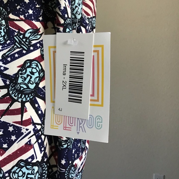 LuLaRoe Irma Patriotic Dress Size 2XL New - Picture 3 of 4